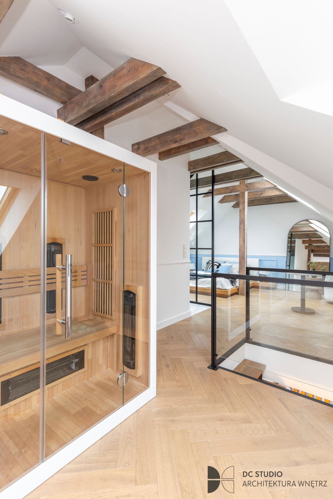 W apartamencie znajduje się sauna
