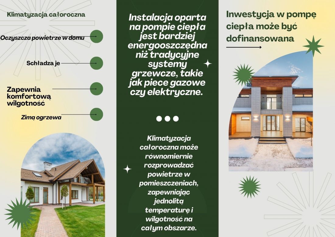 Pompa ciepła z funkcją klimatyzacji jest urządzeniem, które wykorzystuje zasadę przepływu ciepła, aby zarówno chłodzić, jak i ogrzewać pomieszczenia.