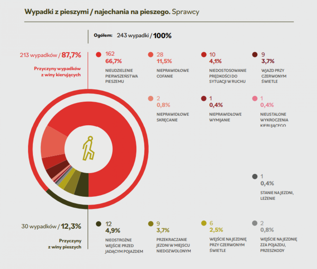 Wypadki z udziałem pieszych - sprawcy