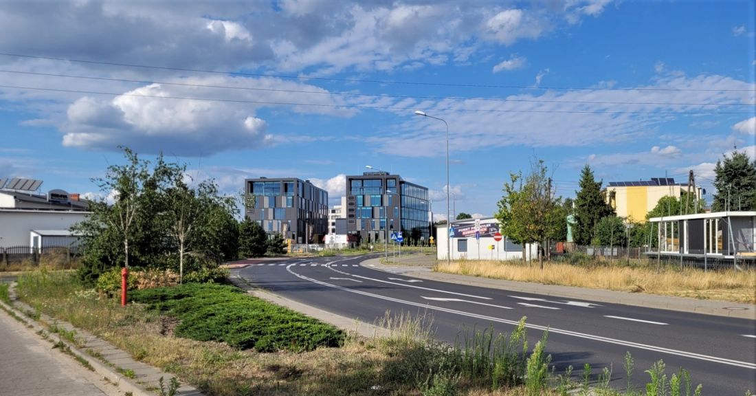 biurowce Castor i Pollux, ul. Kopanina, Poznań, widok od południa z ul. Klinkierowej