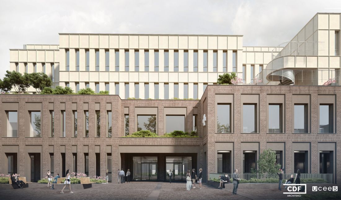 nowy budynek Ortopedyczno-Rehabilitacyjnego Szpitala Klinicznego im. W. Degi w Poznaniu, wizualizacja