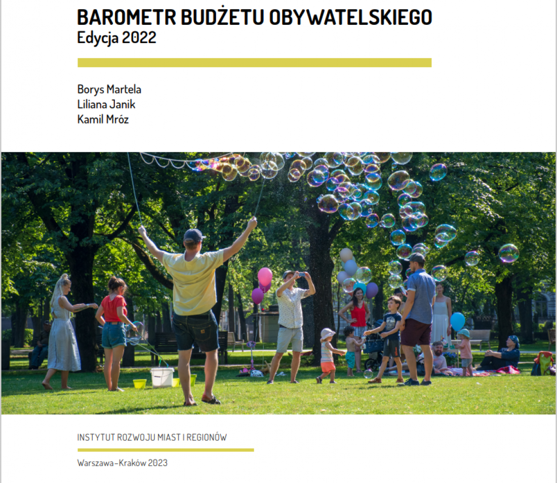 Barometr budżetu obywatelskiego. Edycja 2022 - najnowszy raport OBM IRMiR