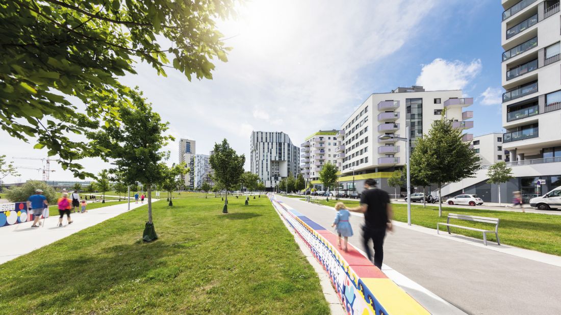 ekodzielnica Seestadt Aspern zlokalizowana na obrzeżach Wiednia