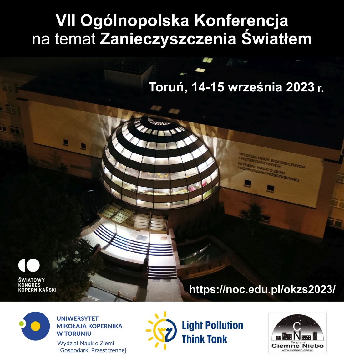 VII Ogólnopolska Konferencja na temat Zanieczyszczenia Światłem odbędzie się w dniach 14-15 września w Toruniu