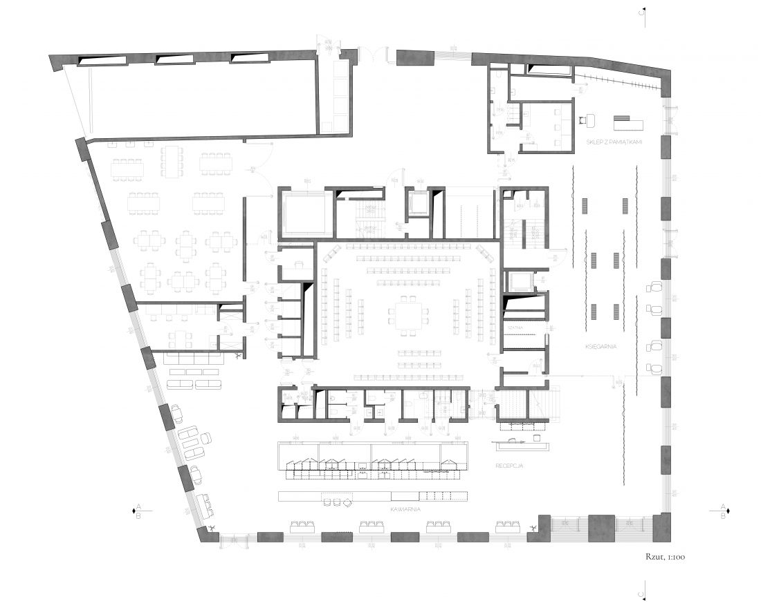 Aranżacja parteru Muzeum Książąt Lubomirskich, rzut