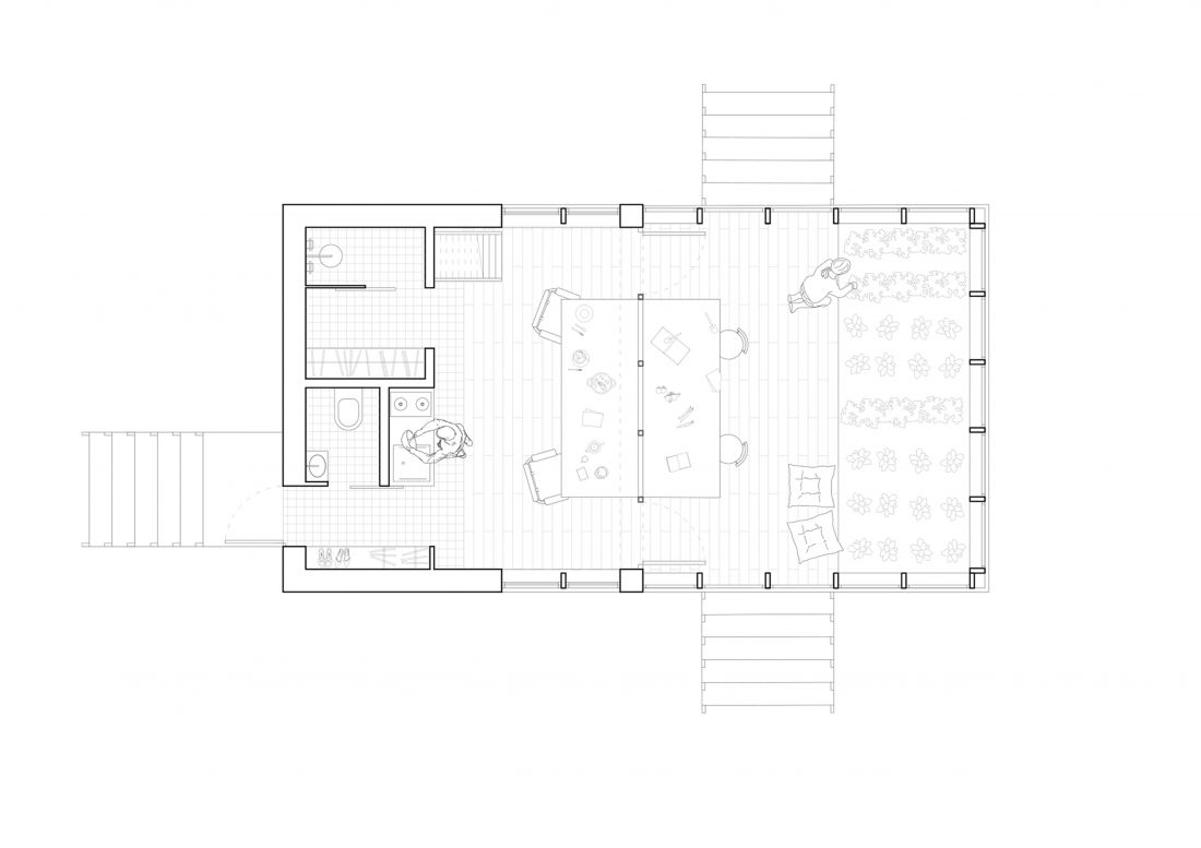 Gathering House, rzut parteru
