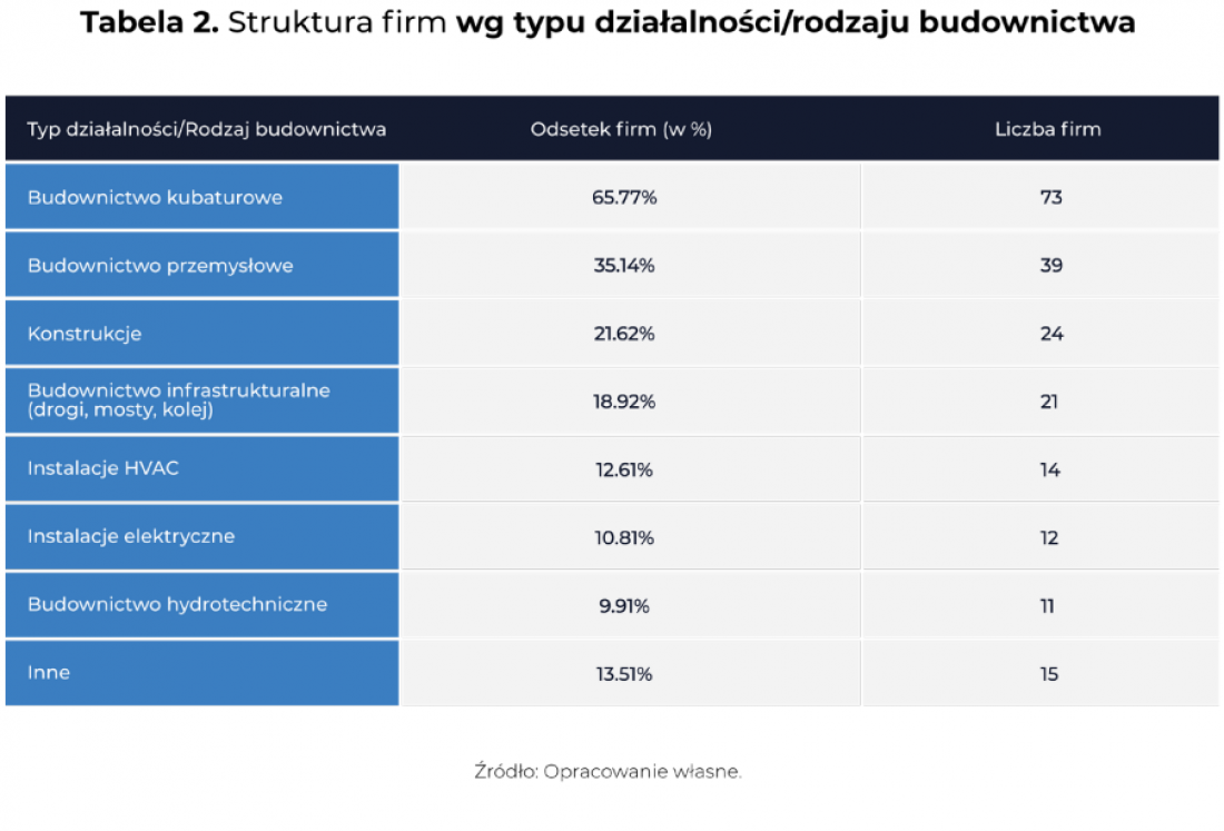 jaką działalnością zajmują się ankietowani