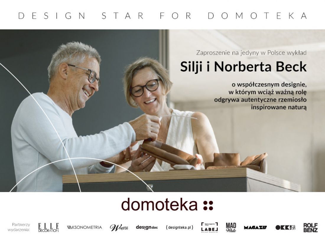 Jedyny w Polsce wykład Silji i Norberta Beck. Centrum Designu Domoteka zaprasza na kolejną edycję „Design Star for Domoteka”!