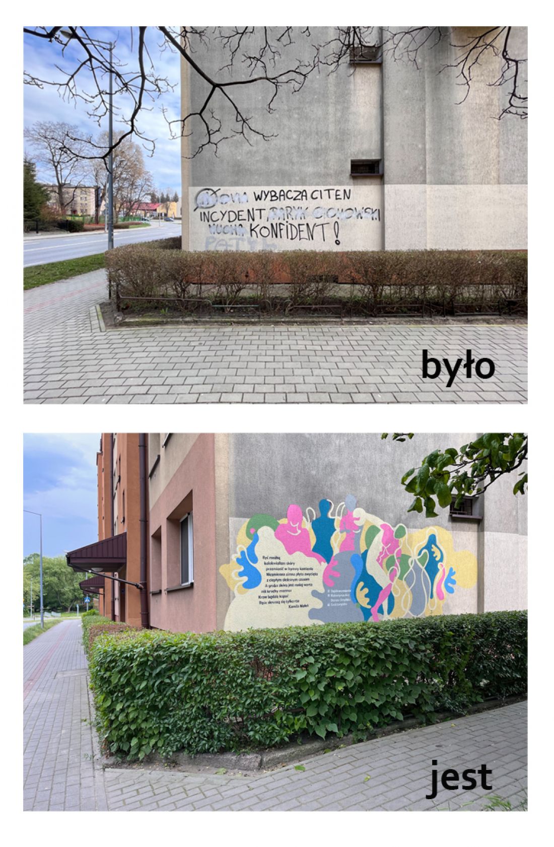 celem projektu było usunięcie bazgrołó na rzecz poezji i grafiki