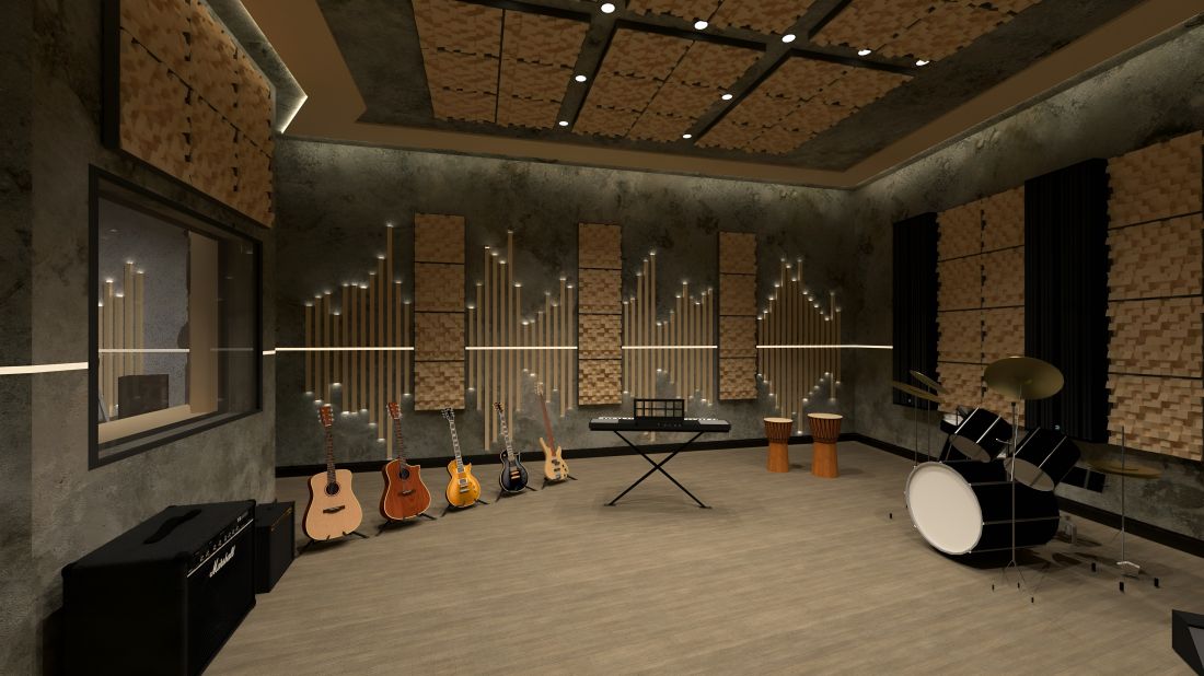 Studio nagraniowe - wspólne pomieszczenie