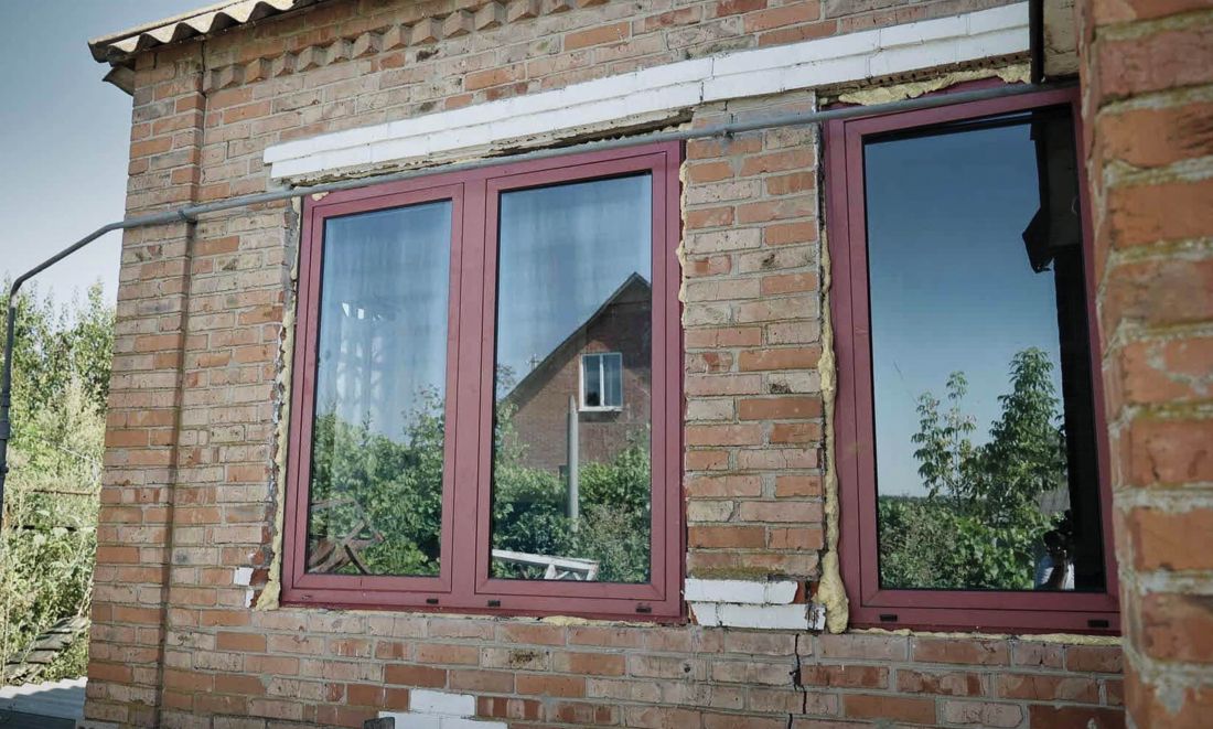 Okno z budynku Atrium zamontowane w miejscowości Moschun w Ukrainie