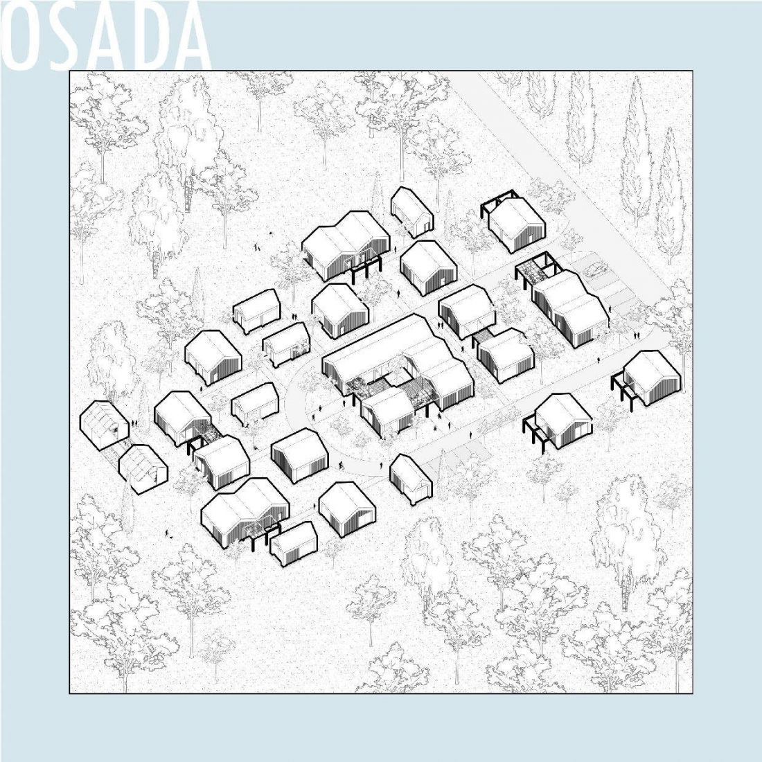 Osada, aksonometria