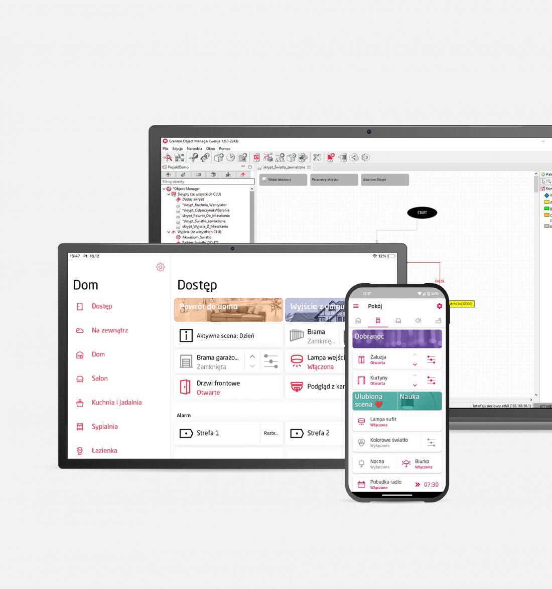 Aplikacja dla klienta i narzędzie do konfiguracji dla instalatorów – Object Manager