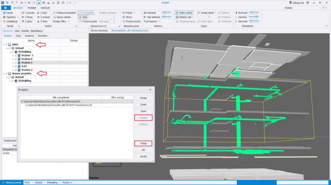 Grupowanie modeli BIM i prezentacja na jednym widoku 3D