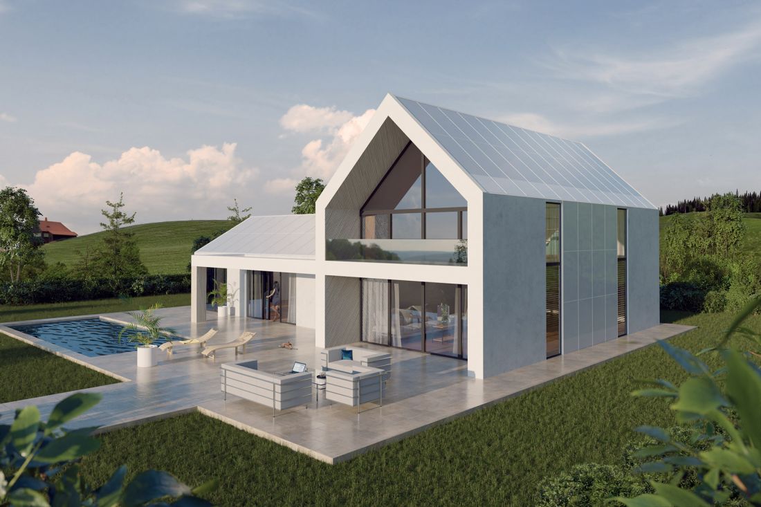 Biały dach solarny i fasada doskonale oddają estetyczny minimalizm i jakość klasy premium