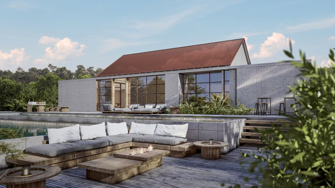Dach solarny w kolorze terracotta wpisuje się w podmiejską czy też miejską zabudowę
