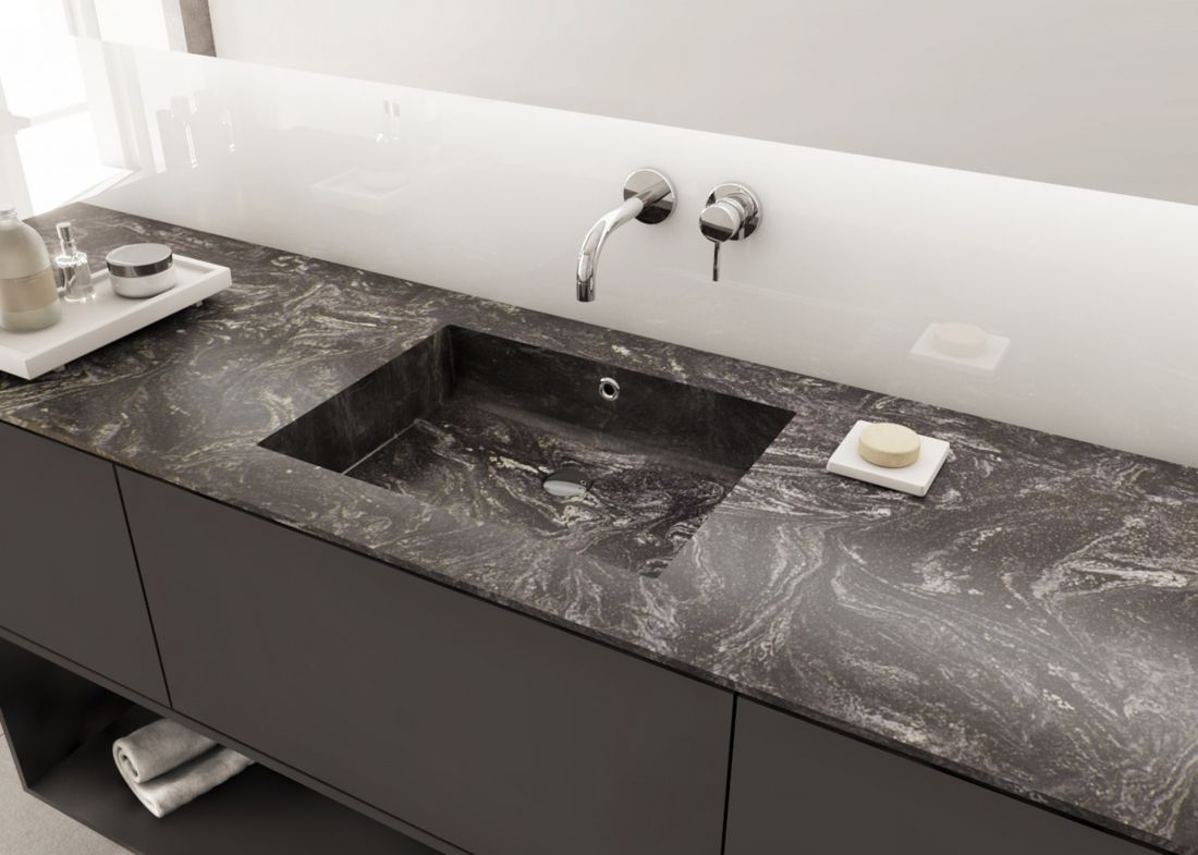 Umywalka Foggia zintegrowana z blatem Corian® Cosmos Prima