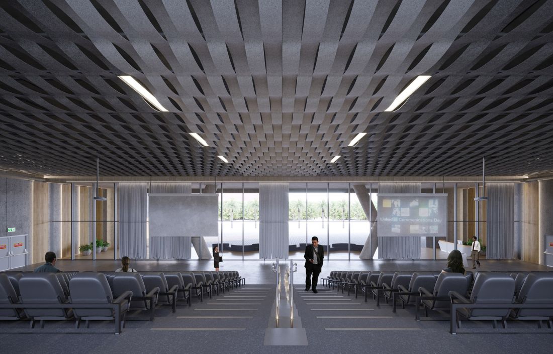 Nowy sufit HeartFelt® Origami Weave Fot. Hunter Douglas Architectural