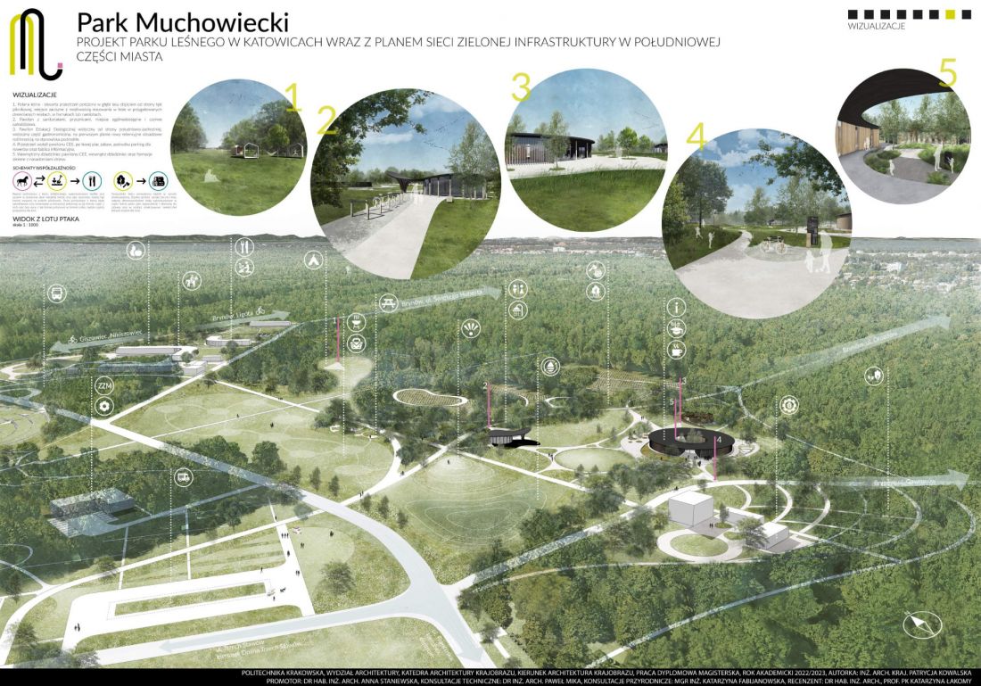 Park Muchowiecki - projekt parku leśnego w Katowicach wraz z planem zielonej infrastruktury w południowej części miasta