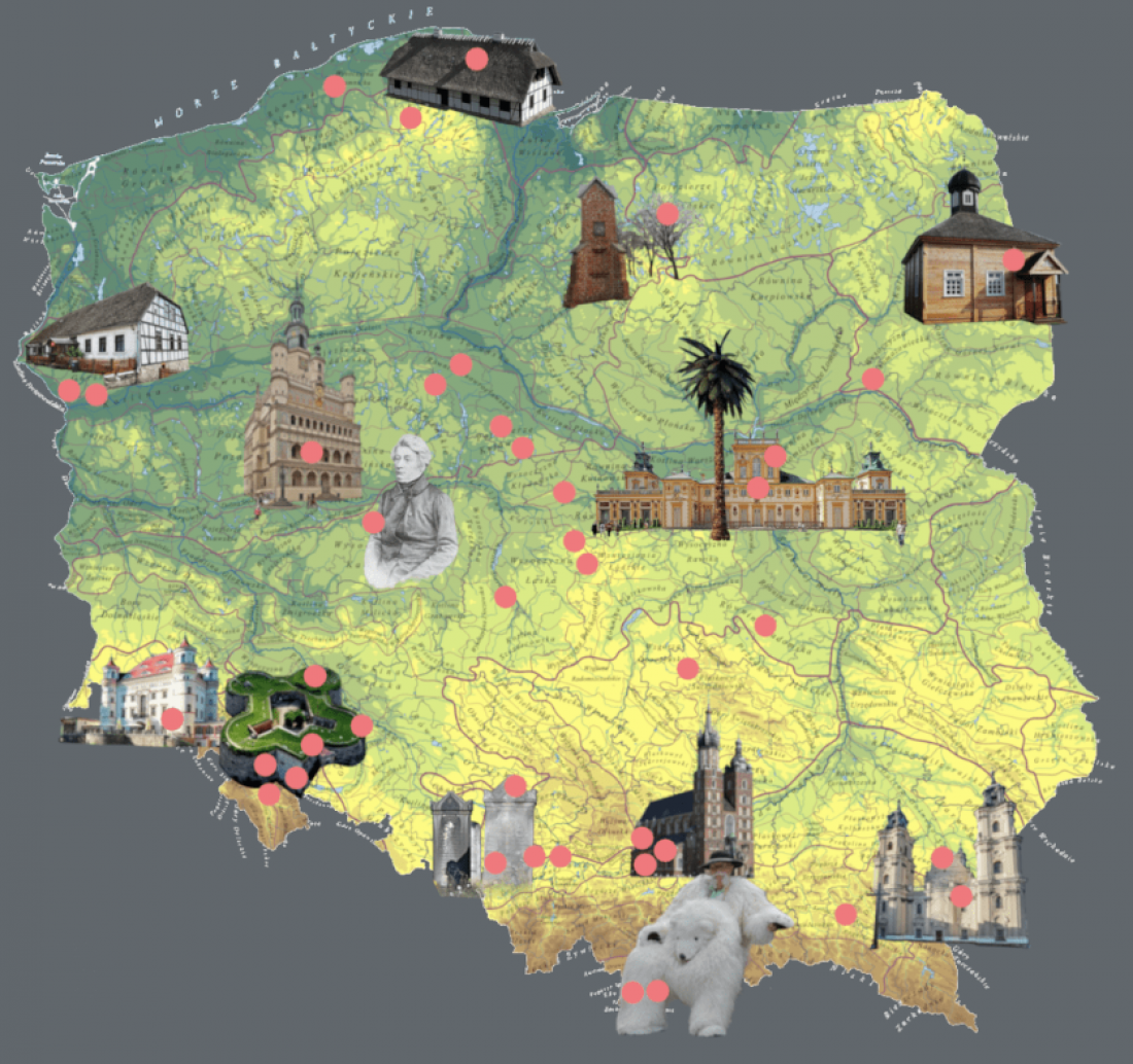 Mapa parków kulturowych w Polsce