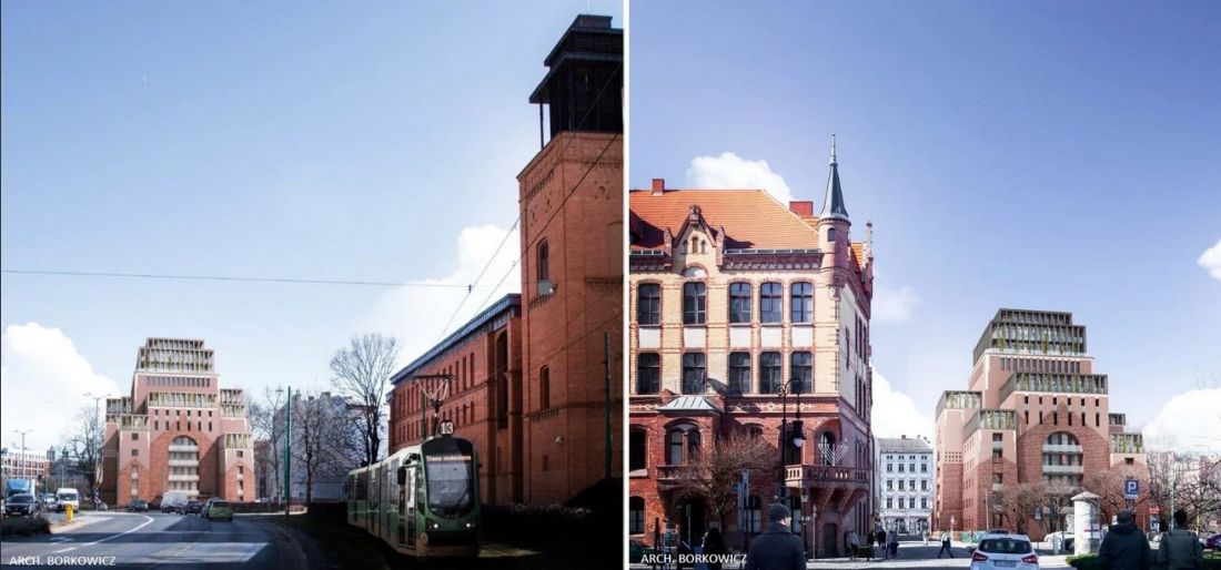 koncepcja przebudowy dawnej synagogi w Poznaniu, proj. Przemysław i Iwo Borkowicz