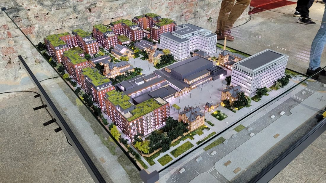 Stara Rzeźnia w Poznaniu makieta projektu z 2022 roku, proj. JSK Architekci Pszczulny & Rutz 
