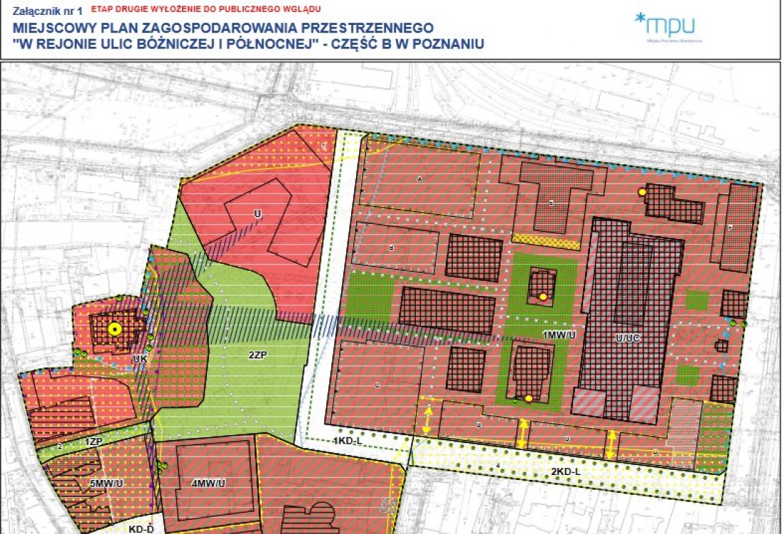 Miejscowy plan zagospodarowania przestrzennego w rejonie ulic Bóżniczej i Północnej w Poznaniu, część B, projekt z 22.12.2023