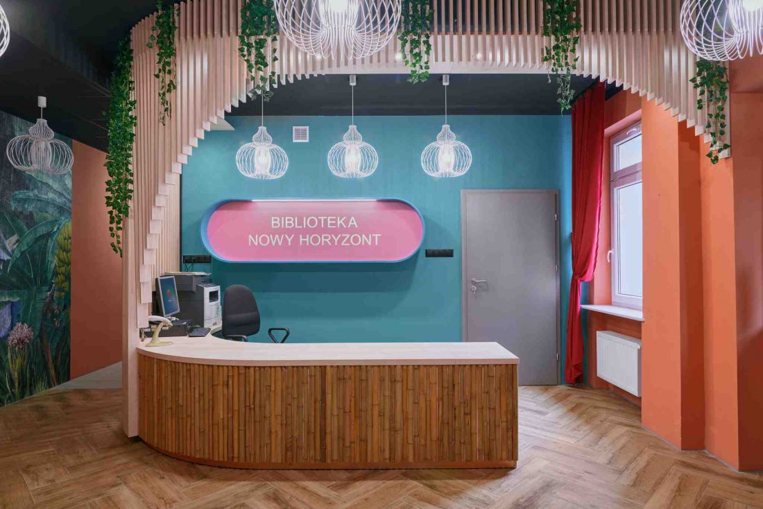 projekt aranżacji wnętrz jest częścią większego założenia obejmującego modernizację całej biblioteki. 