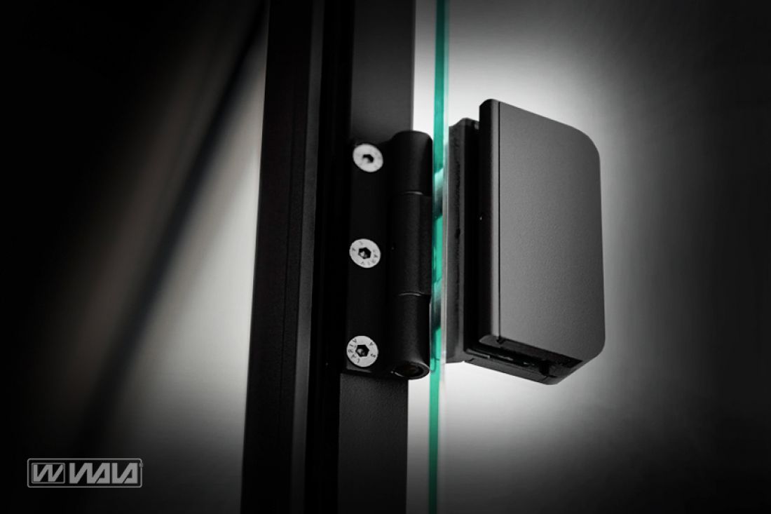 Zawiasy do szkła WTA RAL9005 - Hinges for glass sheet WTA RAL9005