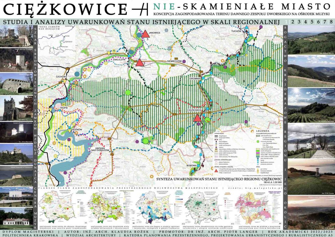 autorka skupiła się na atutach niewielkiego miasta Ciężkowice i jego okolicy położonego w dolinie rzeki biała w województwie małopolskim