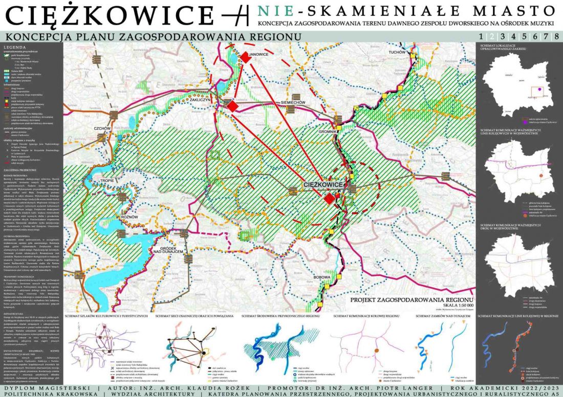 koncepcja starała się podkreślić atuty urbanistyczne, przyrodnicze i kulturowe 