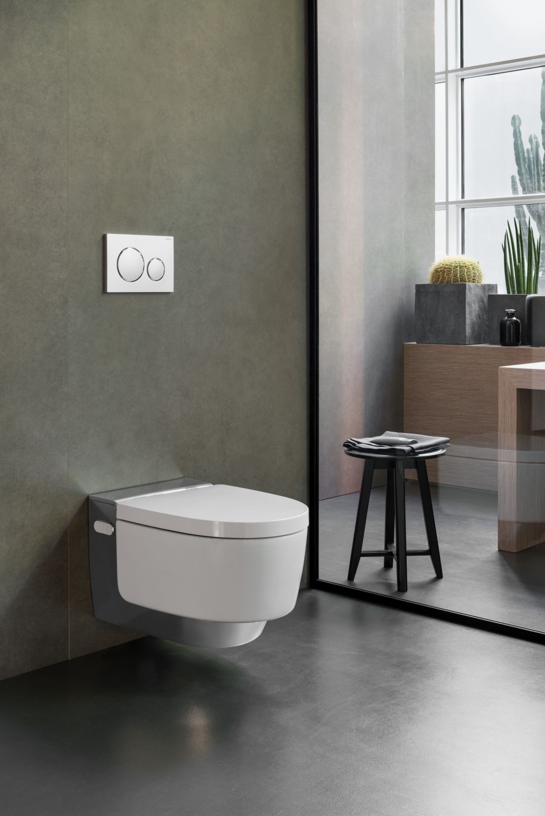 Shower toilet combines the functions of a toilet and a bidet