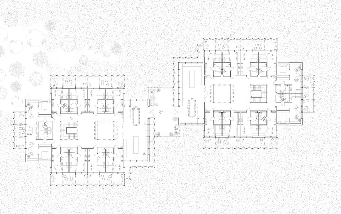 Projekt Re-Sanatorium, rzut pierwszego piętra