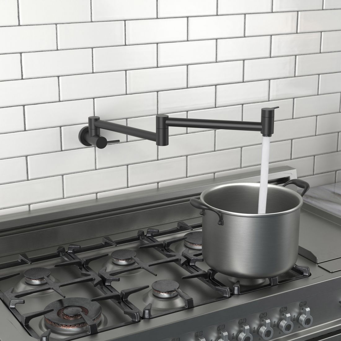 Bateria do uzupełnienia garnków, pot filler. IMAX CZARNY MAT