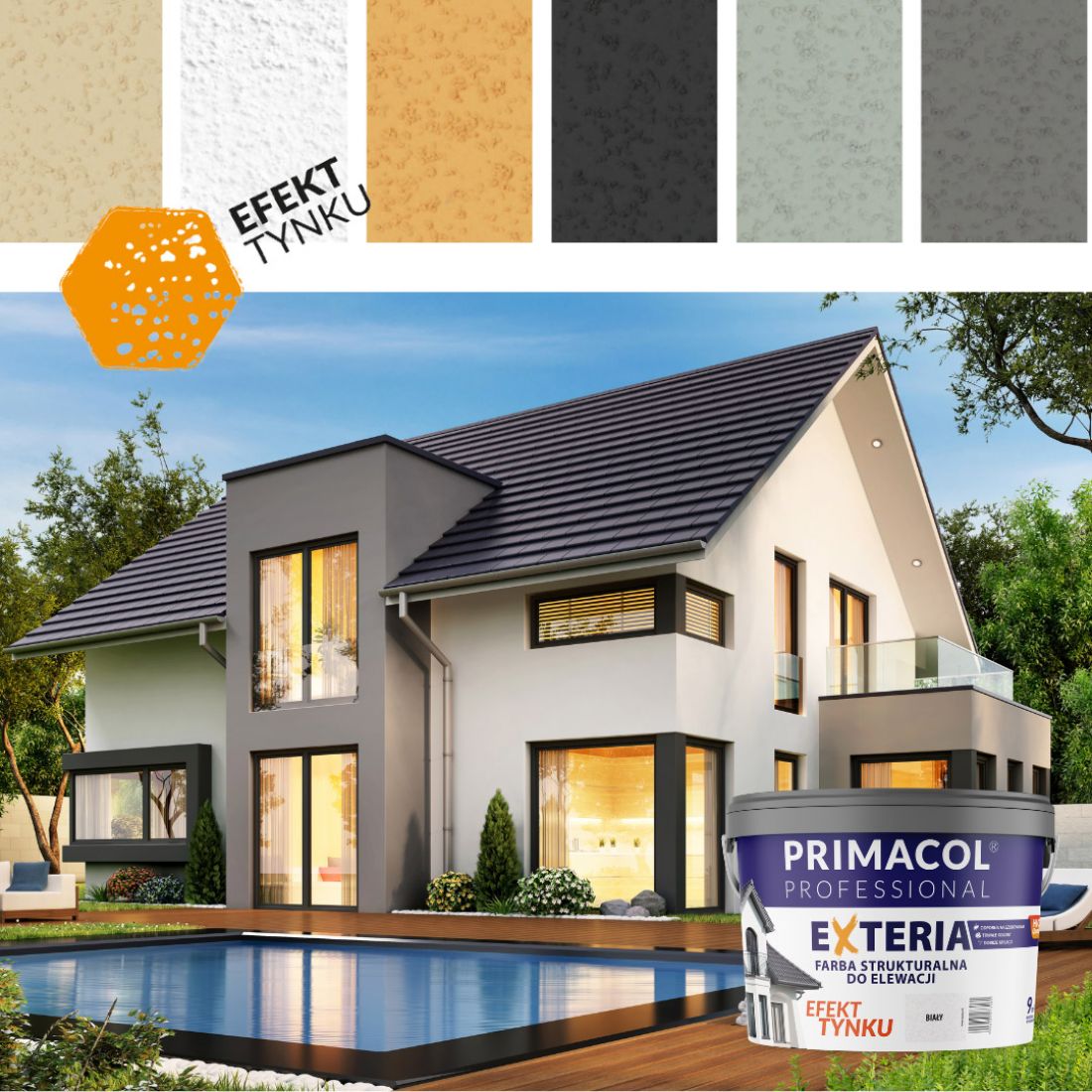 Farba strukturalna do elewacji Exteria Primacol Professional