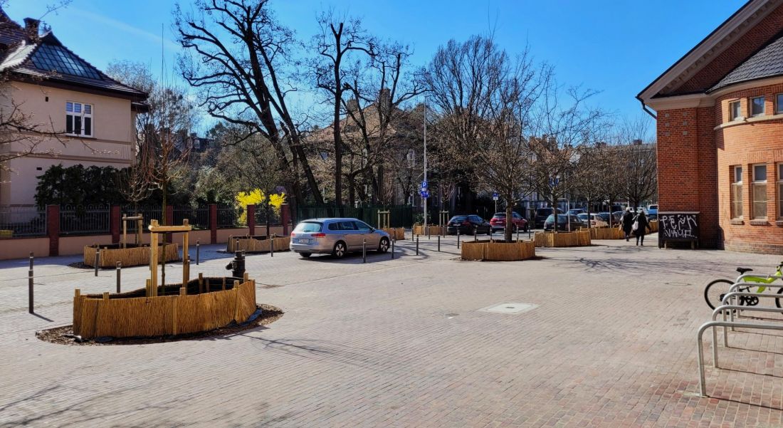 ulica Słowackiego przed SP 36 w Poznaniu