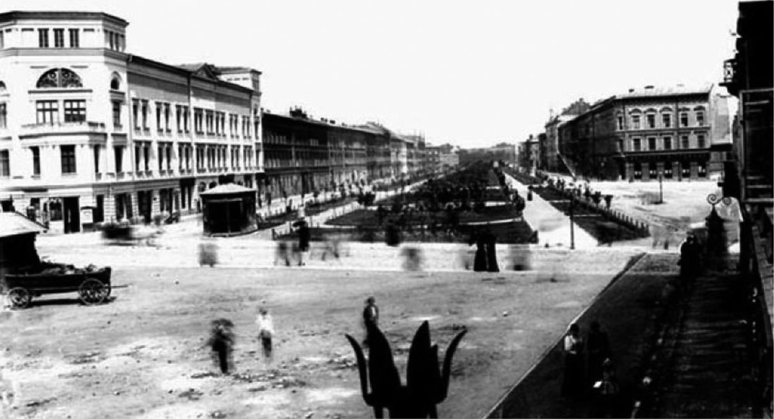 zabudowa przy ulicy Józefa Dietla, fot.: Ignacy Krieger, ok. 1895 roku (z prezentacji Marcina Bratańca)