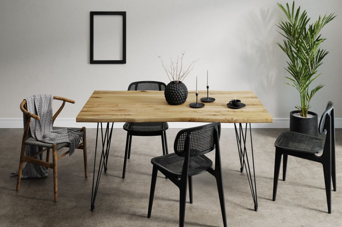 Blat Live Edge z nogami Hairpin pręt 3