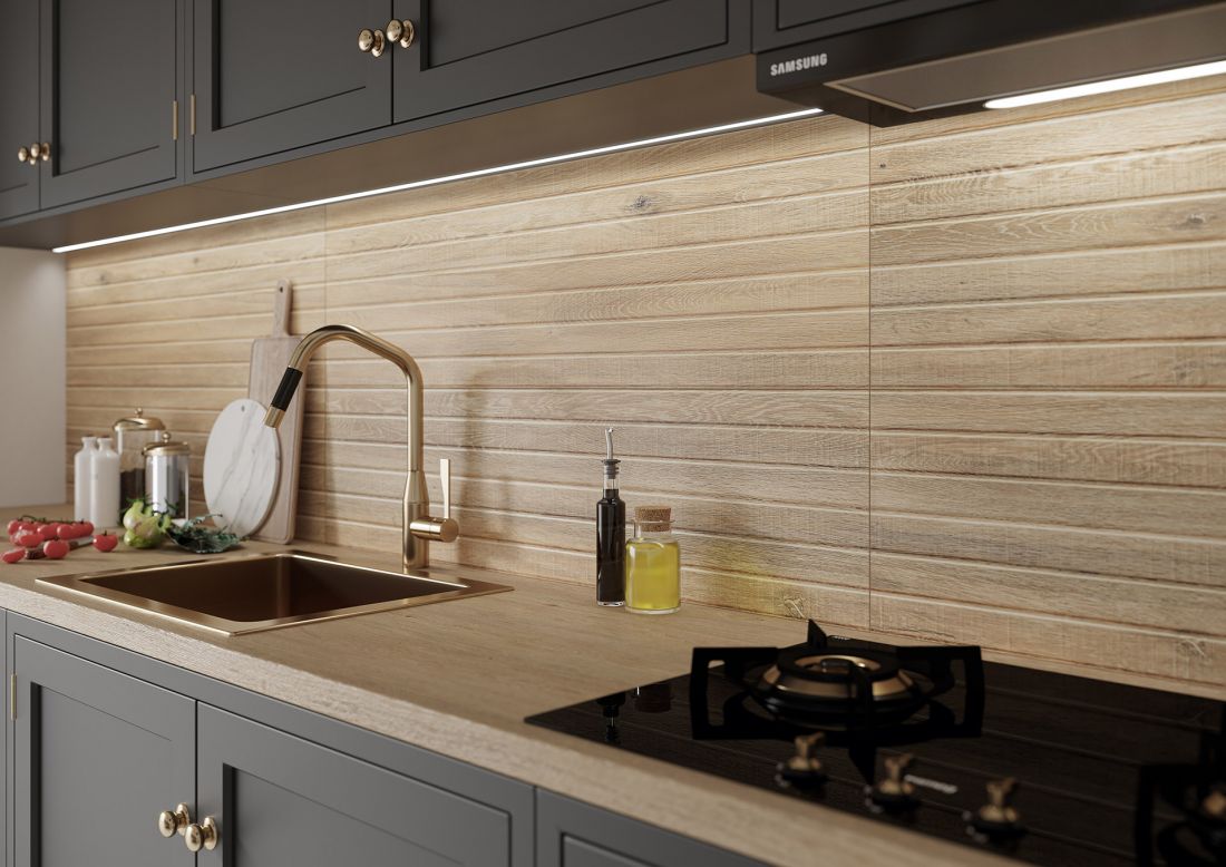 Kolekcja Dasco Honey Lamel 30x120 od Lis Ceramika