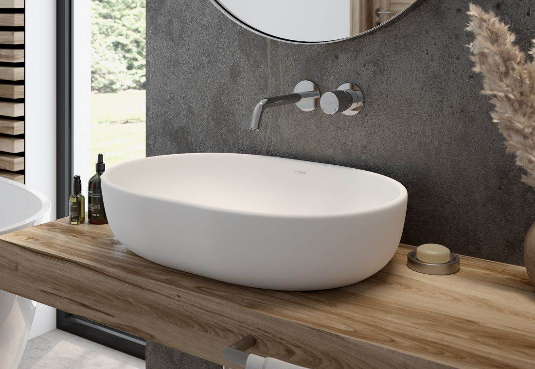 Hamnes - umywalka nablatowa owalna z powłoką SmartClean, biała (40809000)
