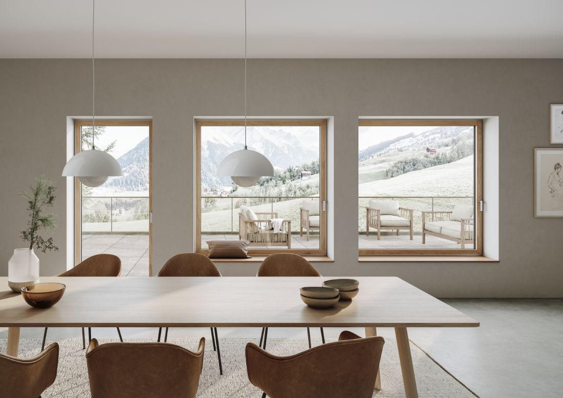 Aluminiowo-drewniane okna Schüco AWS Wood Design