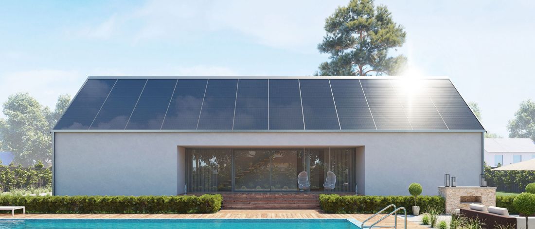 Cześć aktywna dachu zbudowana jest z modułów solarnych, a jej podstawową funkcją jest produkcja prądu
