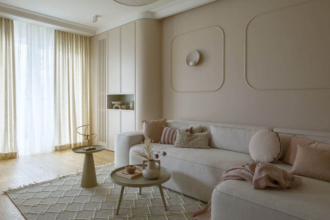 Sercem apartamentu jest strefa dzienna 