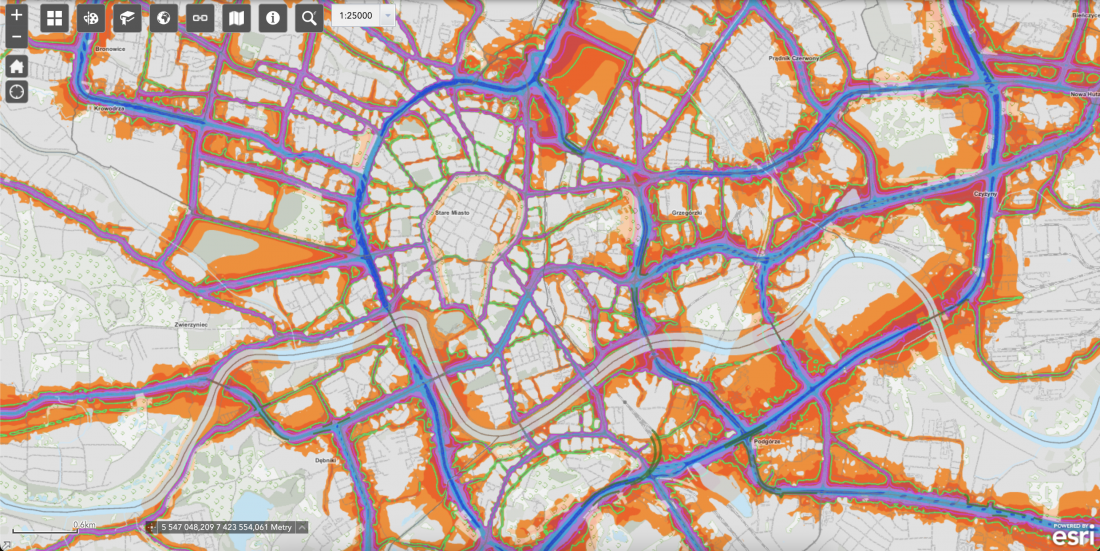 Mapa hałasu Kraków