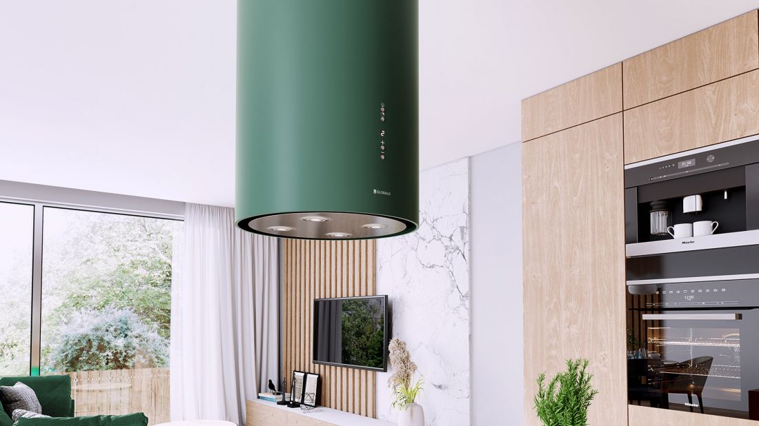Okap GLOBALO Cylindro Isola Green