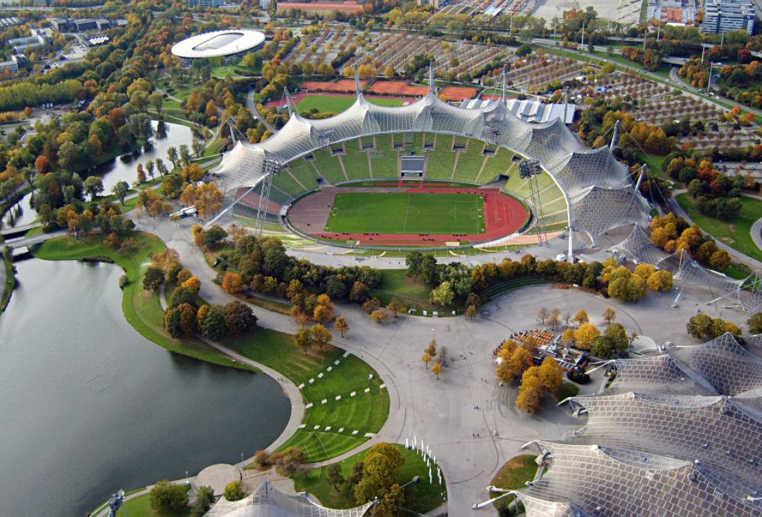 Stadion olimpijski w Monachium, widok z Wieży Olimpijskiej, 2006