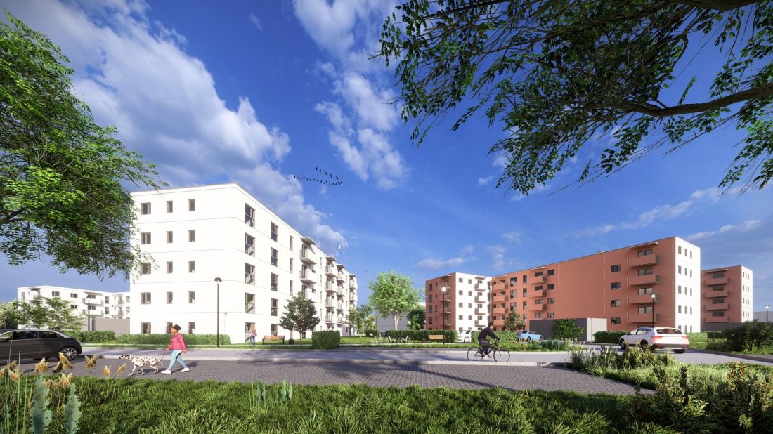 domy komunalne przy ul. jarzębowej w Poznaniu, wizualizacja, proj. LEKKO Architekci