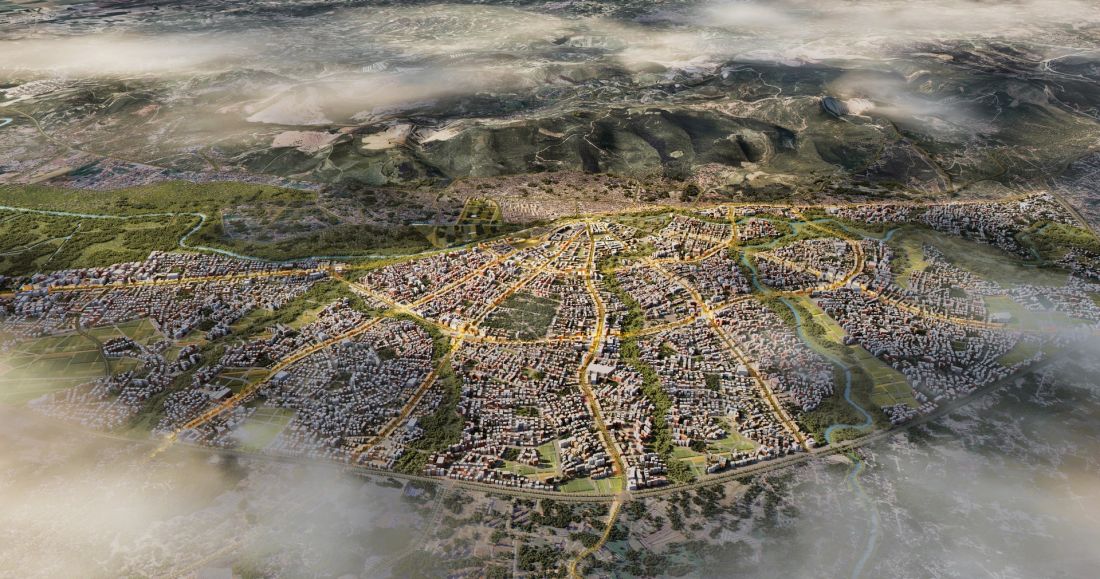 Wizualizacja Antiochii po odbudowie według planu Foster + Partners