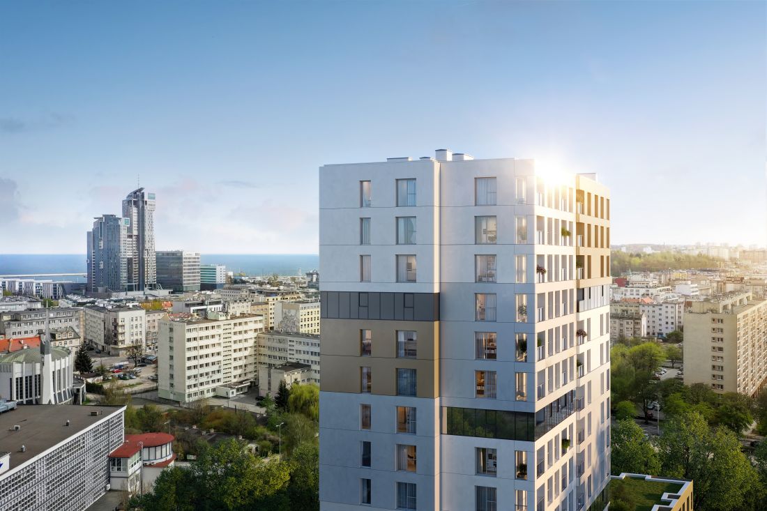Osiedle Wendy. W tle wieże Sea Towers