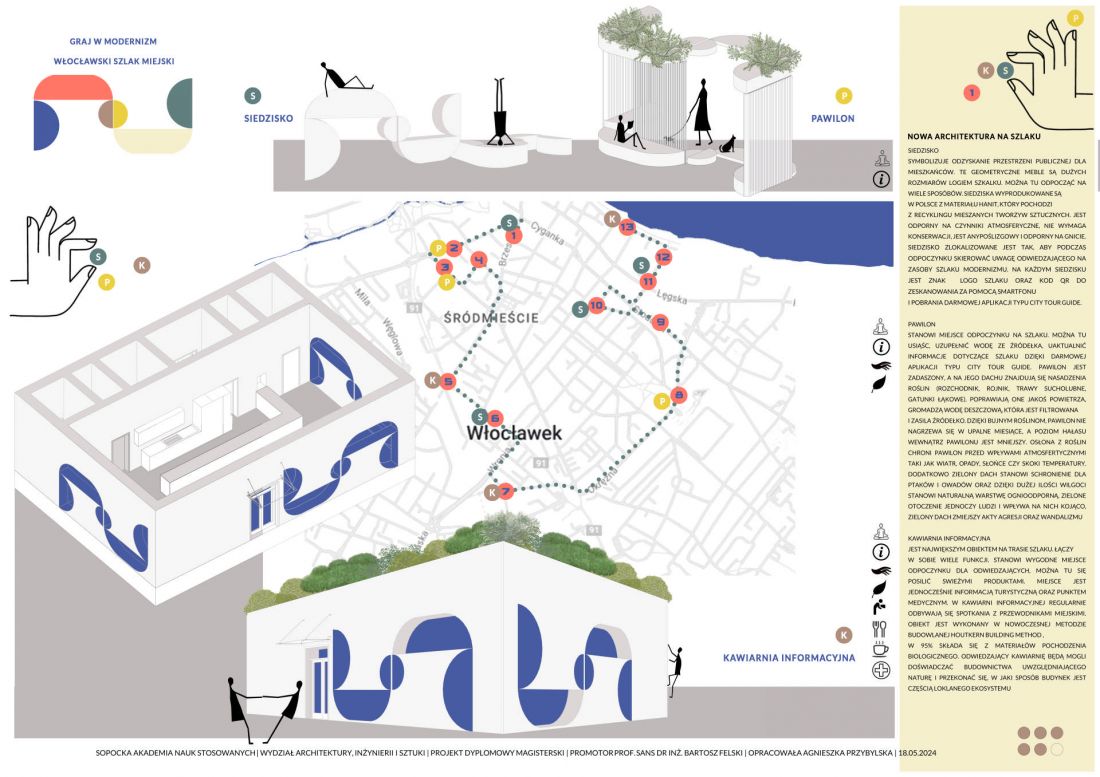 szlak został wzbogacony o trzy autorskie elementy architektoniczne